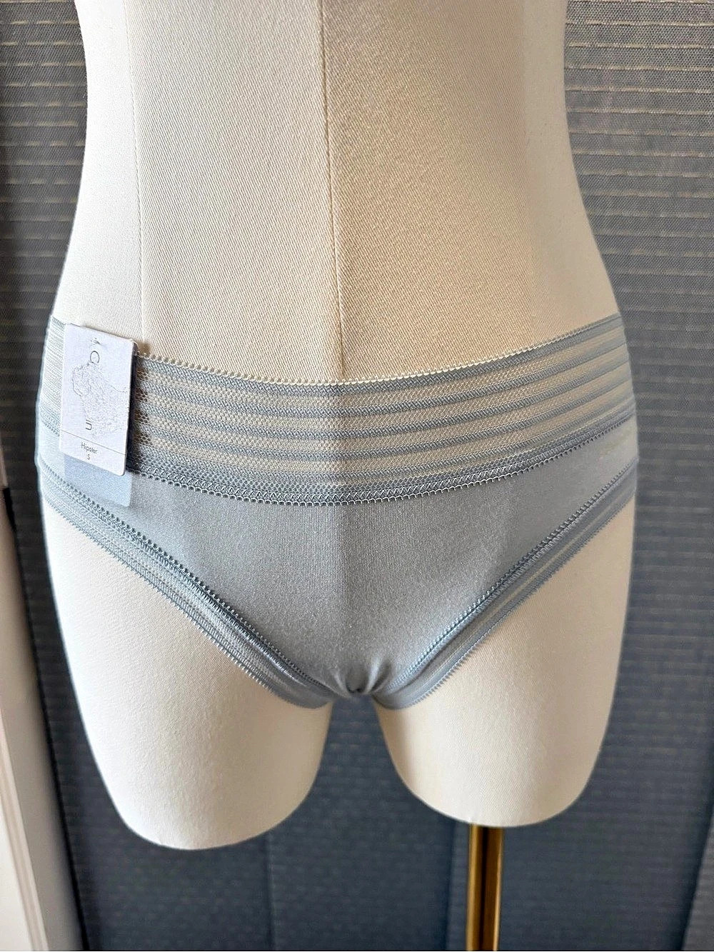 Calvin Klein Light Blue Mesh Trim Hipster Panties